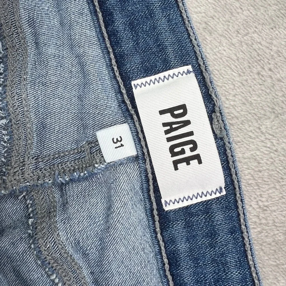 Paige Rory Crop Flare Jeans Womens 31 Zaylee Blue Stretch Raw Hem Denim New Nwt - Picture 12 of 15